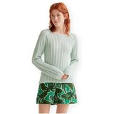 Compania Fantastica Puloverji COMPAÑIA FANTÁSTICA Knit 10242 - Green Zelena Cene