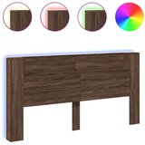vidaXL Ormarić za uzglavlje LED boja smeđeg hrasta 200x16 5x103 5 cm | shoptok.hr