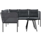 vidaXL Set vrtnih sofa s jastucima crni od čelika i tekstilena | shoptok.hr