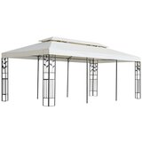 vidaXL Paviljon z dvojno streho bel 6x3 m jeklo | Shoptok.si