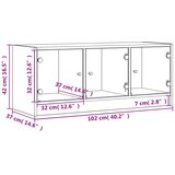 TV omarica s steklenimi vrati betonsko siva 102x37x42 cm | Shoptok.si