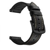 INF Združljiv usnjen silikonski hibridni retro pašček za uro Huawei GT2/GT3 Black 20 mm, (5000078905) | Shoptok.si