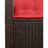  Set vanjskih sofa s jastukom 2 pcs Smeđa i crvena poliratan | shoptok.hr