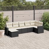  7-dijelni set vrtnih sofa od poliratana s jastucima crni | shoptok.hr