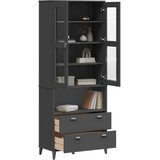 vidaXL Visoka komoda VIKEN antracit siva 80x40x200 cm masivna borovina | shoptok.hr