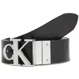 Calvin Klein Jeans Ženski pas Round Mono Pl Rev Lthr Belt 30Mm K60K611489 Črna