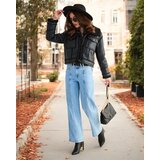 Resti Women's eco leather jacket with fur in black color Cene
