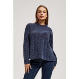 Marisse Navy Blue Sweater With Decorative Weave Cene