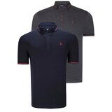Dewberry DOUBLE SET T8586 MEN'S T-SHIRT-NAVY - ANTHRACITE | Shoptok.si