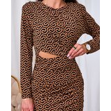 Resti Women's crinkled mini dress with geometric pattern | Shoptok.si