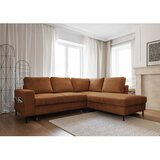 Miuform Narančasta/smeđa sklopiva kutna garnitura od samta (s desnim kutom) Lofty Lilly – | shoptok.hr