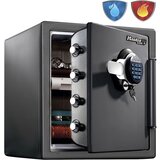 Master Lock Varnostni digitalni kombinacijski trezor, velikost XL, vodoodpornost in ognjevarnost 120 min, črne barve | Shoptok.si
