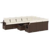 11-dijelni set vrtnih sofa od poliratana s jastucima smeđi | shoptok.hr