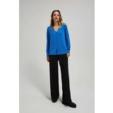 Marisse Azure V-Neck Shirt With Delicate Buttons | ePonuda.com