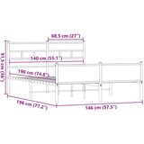 vidaXL Posteljni okvir brez vzmetnice hrast 140x190 cm inženirski les Cene