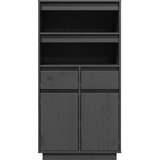  Visoka komoda siva 60 x 40 x 116,5 cm od masivne borovine | shoptok.hr
