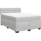 vidaXL Krevet s oprugama i madracem svjetlosivi 140x190 cm baršunasti | shoptok.hr