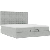  Okvir kreveta s madracima svijetlosivi 200x200cm baršunasti | shoptok.hr