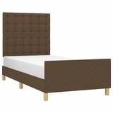  Okvir za krevet s uzglavljem tamnosmeđi 80x200 cm od tkanine | Eponuda.ba