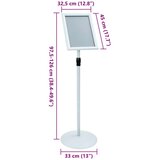  Stojalo za plakat srebrna 33 x 33 x 126 cm PVC in jeklo, (5000201355) | Shoptok.si