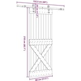 vidaXL Drsna vrata s kompletom vodil 80x210 cm trdna borovina | Shoptok.si