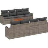  Sjedeća garnitura za vrt 9 kom. Siva poliratan 231 x 62 x 69 cm | shoptok.hr
