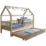 MID.YOU Postelja V Obliki Hiše Kay 80x160, Bor, Masivna | Shoptok.si