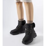 Gemre Black boots with decorative fur by Alberta | Shoptok.si