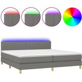  box spring s madracem LED tamnosivi 200x200 cm tkanina | shoptok.hr