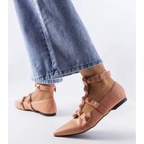 Gemre Beige ballet flats with a striking Blur closure | shoptok.hr