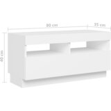 TV ormarić s LED svjetlima bijeli 180 x 35 x 40 cm | shoptok.hr
