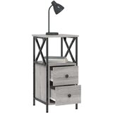 vidaXL Nočna omarica siva sonoma 34x35,5x70 cm inženirski les | Shoptok.si