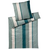 Joop! OBOJESTRANSKA POSTELJNINA Herringbone Stripes 140/200 cm mako saten smaragdno zelena Cene