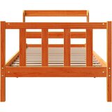 vidaXL Posteljni okvir z vzglavjem voščeno rjava 100x200 cm borovina | Shoptok.si