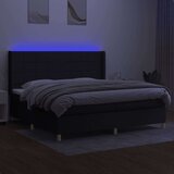  Box spring s madracem LED crni 200x200 cm od tkanine | shoptok.hr