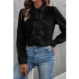 Fenzy Elegantna Košulja S Volanima, Crna | shoptok.hr