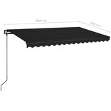 Tenda na ručno uvlačenje s LED svjetlima 450 x 350 cm antracit | shoptok.hr