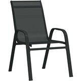 vidaXL Set za Jelo od 5 Dijelova Crni Textilene i Čelik | shoptok.hr