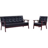  2-dijelni set sofa od umjetne kože crni Cijene