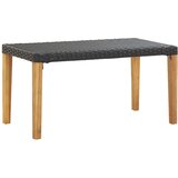  Vrtna klupa crna 120 cm od poliratana i masivnog drva bagrema | shoptok.hr