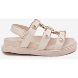 Boto Girls Sandals With Golden Detail Beige Lunessa | Shoptok.si