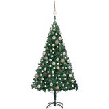 vidaXL umetna novoletna jelka z led lučkami in bučkami zelena 150 cm, (20669592) | Shoptok.si