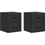  Stenski nočni omarici s predalom 2 pcs Črna 34,5 x 33 x 40 cm, (5000209592) | Shoptok.si