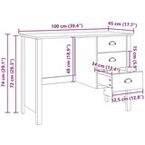  Stol s ladicama HILL Bijelo 100 x 45 x 74 cm Masivna borovina | Eponuda.ba