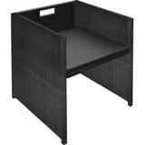 Poli 13-dijelni vrtni blagovaonski set od poliratana s jastucima crni | shoptok.hr