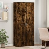 vidaXL Visoka komoda dimljeni hrast 80x35x180 cm konstruiranog drva Cijene