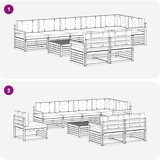  Set vanjskih sofa 9 kom. Bijela i bež Poliester 79 x 79 x 37 cm | shoptok.hr