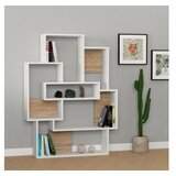 Woody Fashion Barce Polica za knjige od bijelog hrasta 101x132x22 cm, bijela | Eponuda.ba