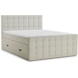 Kremno bela boxspring postelja s prostorom za shranjevanje 160x200 cm Tasca –