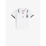 Koton Polo Neck T-Shirt Short Sleeve Striped Embroidered Detailed Cotton Cene